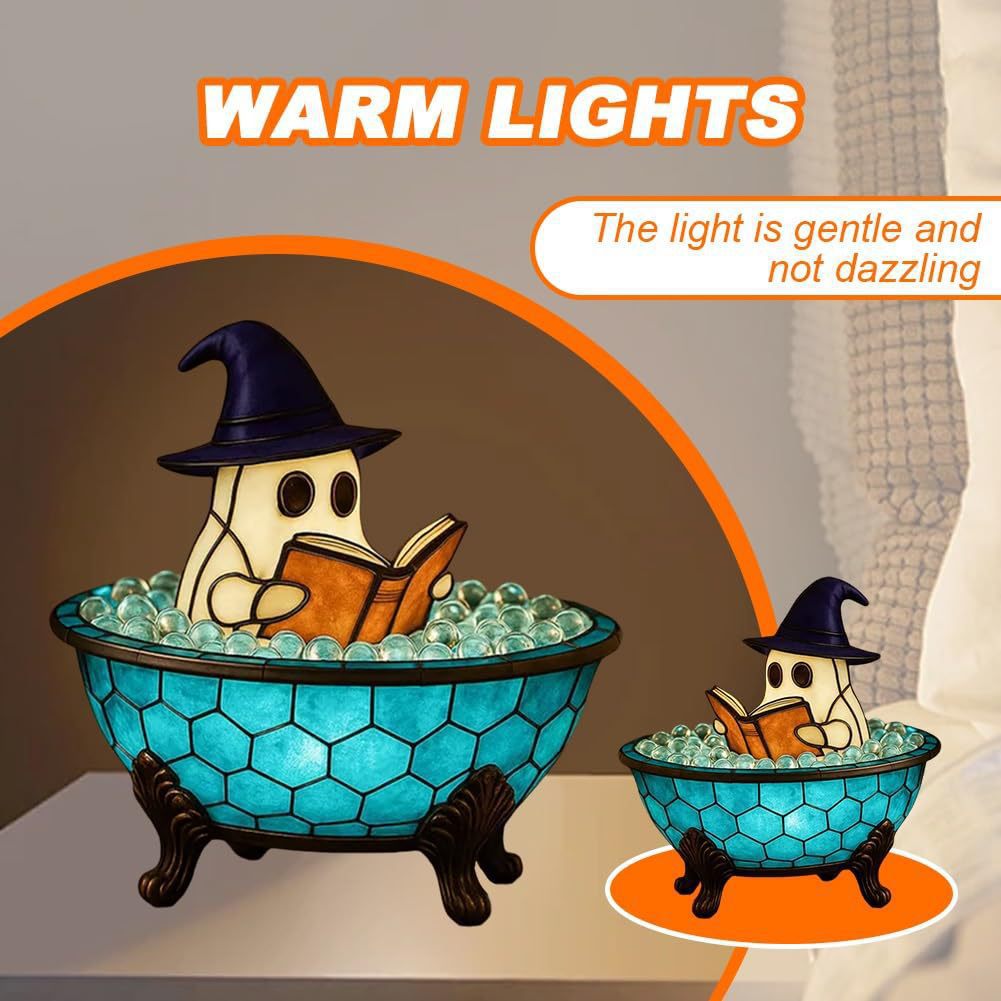 š„Halloween Pre-saleš-3D Physical Ghost Bubble Bath Lamp, Ghost-Themed Bathtub Accent Lamp for Halloween Party or Gift