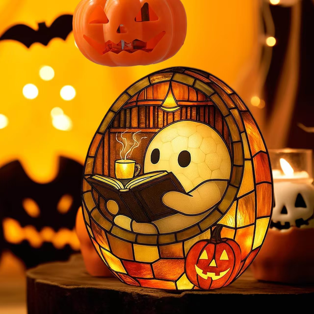 š„Halloween Pre-saleš-3D Physical Ghost Bubble Bath Lamp, Ghost-Themed Bathtub Accent Lamp for Halloween Party or Gift
