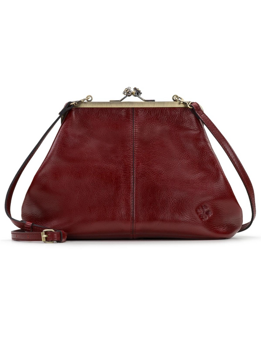 Women's Red Sofia Kisslock Leather Bag
