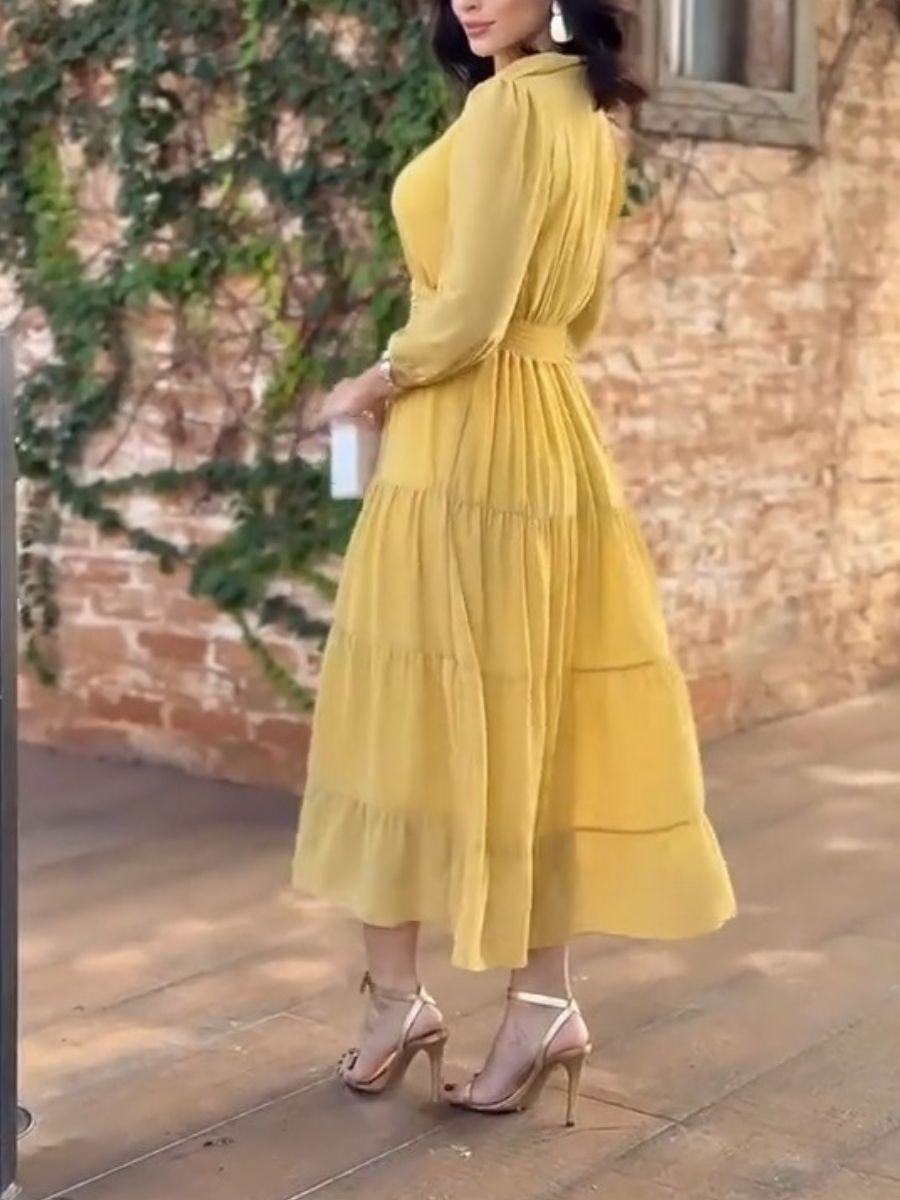 (⏰New Arrivals Promotion $15 OFF) Textured Chiffon Midi Dress