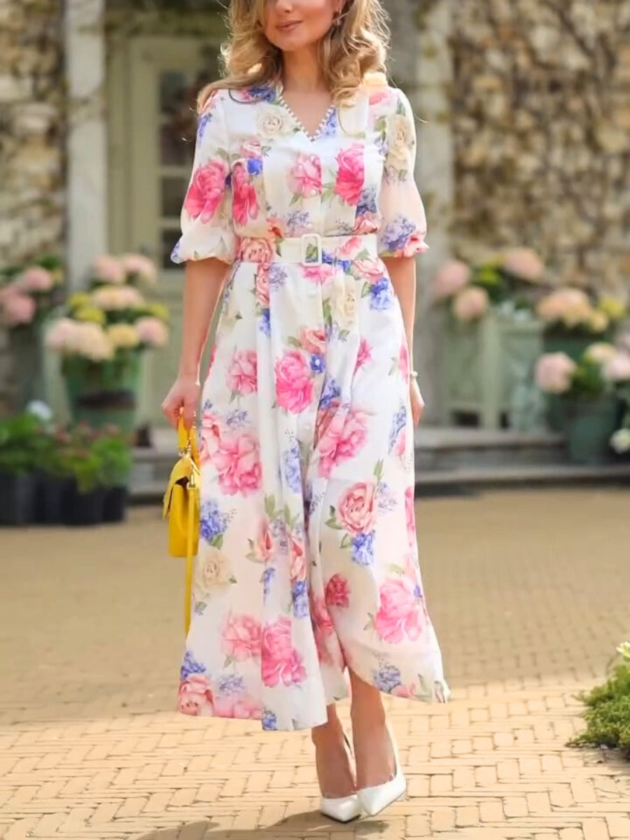 Floral Cotton Embroidery Skater Dress