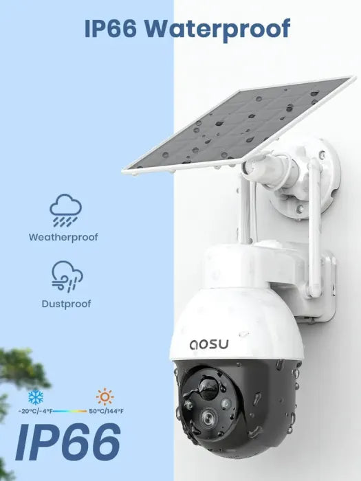 š„Limited Time 50% OFFā”AOSU Solar Security Camera Wireless Outdoor with Panoramic PTZ, Human Auto Tracking, 2K Night Vision