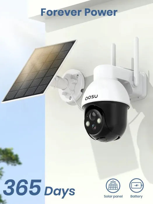 š„Limited Time 50% OFFā”AOSU Solar Security Camera Wireless Outdoor with Panoramic PTZ, Human Auto Tracking, 2K Night Vision