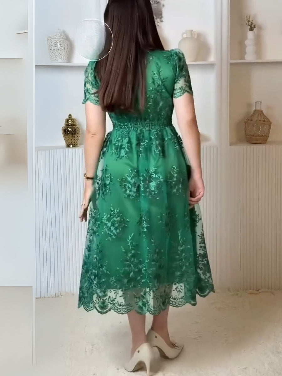 Elegant Embroidered Tulle Dress