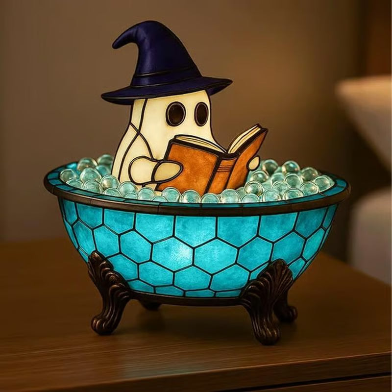 š„Halloween Pre-saleš-3D Physical Ghost Bubble Bath Lamp, Ghost-Themed Bathtub Accent Lamp for Halloween Party or Gift