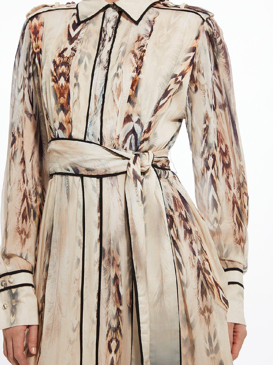 Viscose Floral Border Shirt Maxi Dress