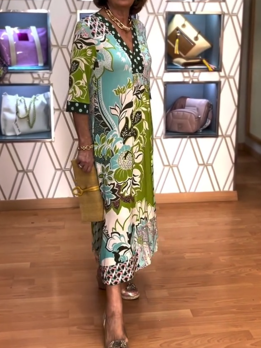 Vibrant Petal Midi Dress