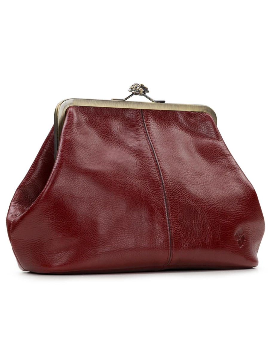 Women's Red Sofia Kisslock Leather Bag