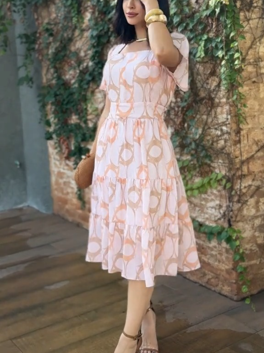 (⏰New Arrivals Promotion $20 OFF) Stylish Printed Short Sleeve Dress