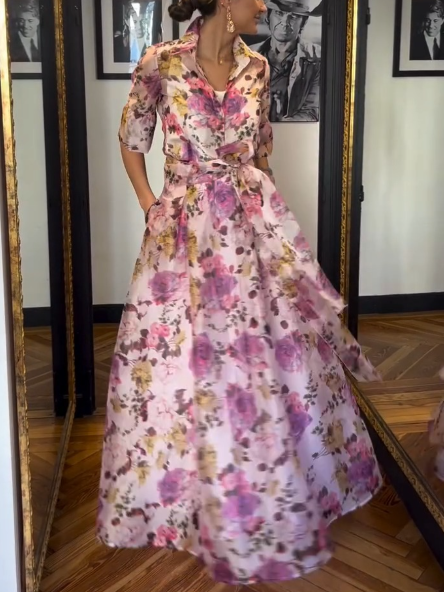 Floral Maxi Chiffon Dress