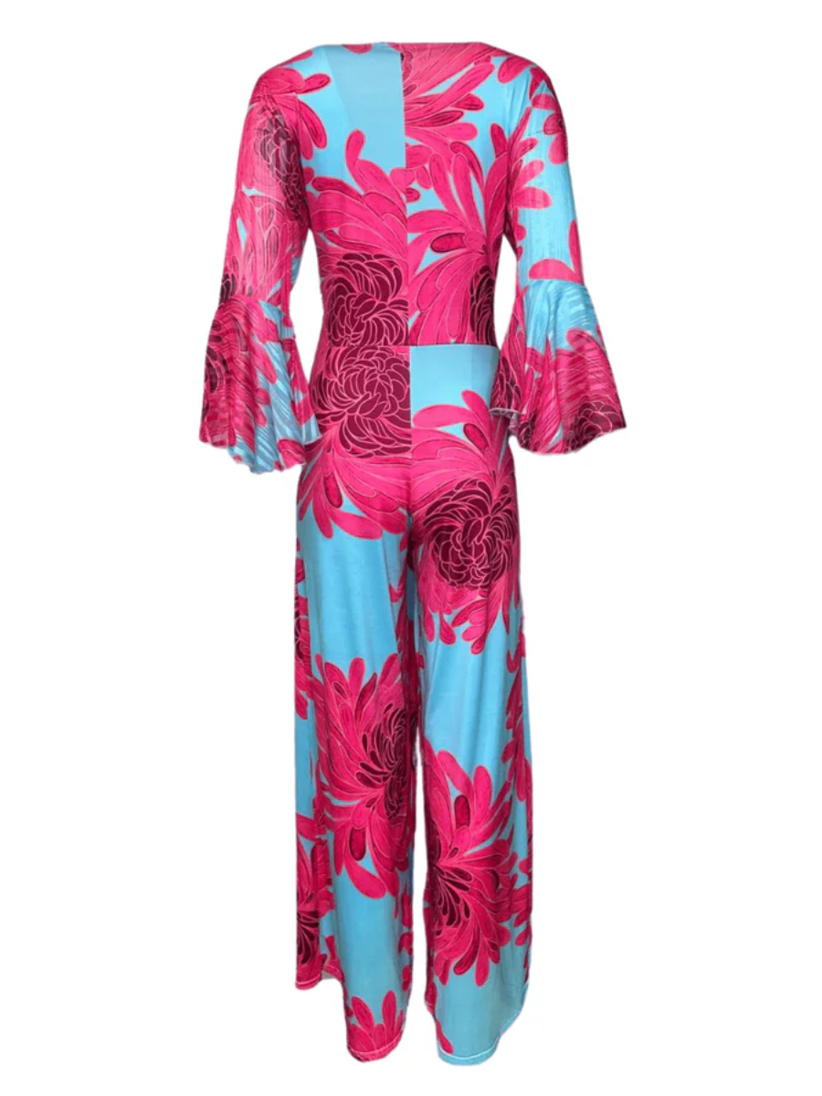 Elegant Printed Wide-Leg Jumpsuit