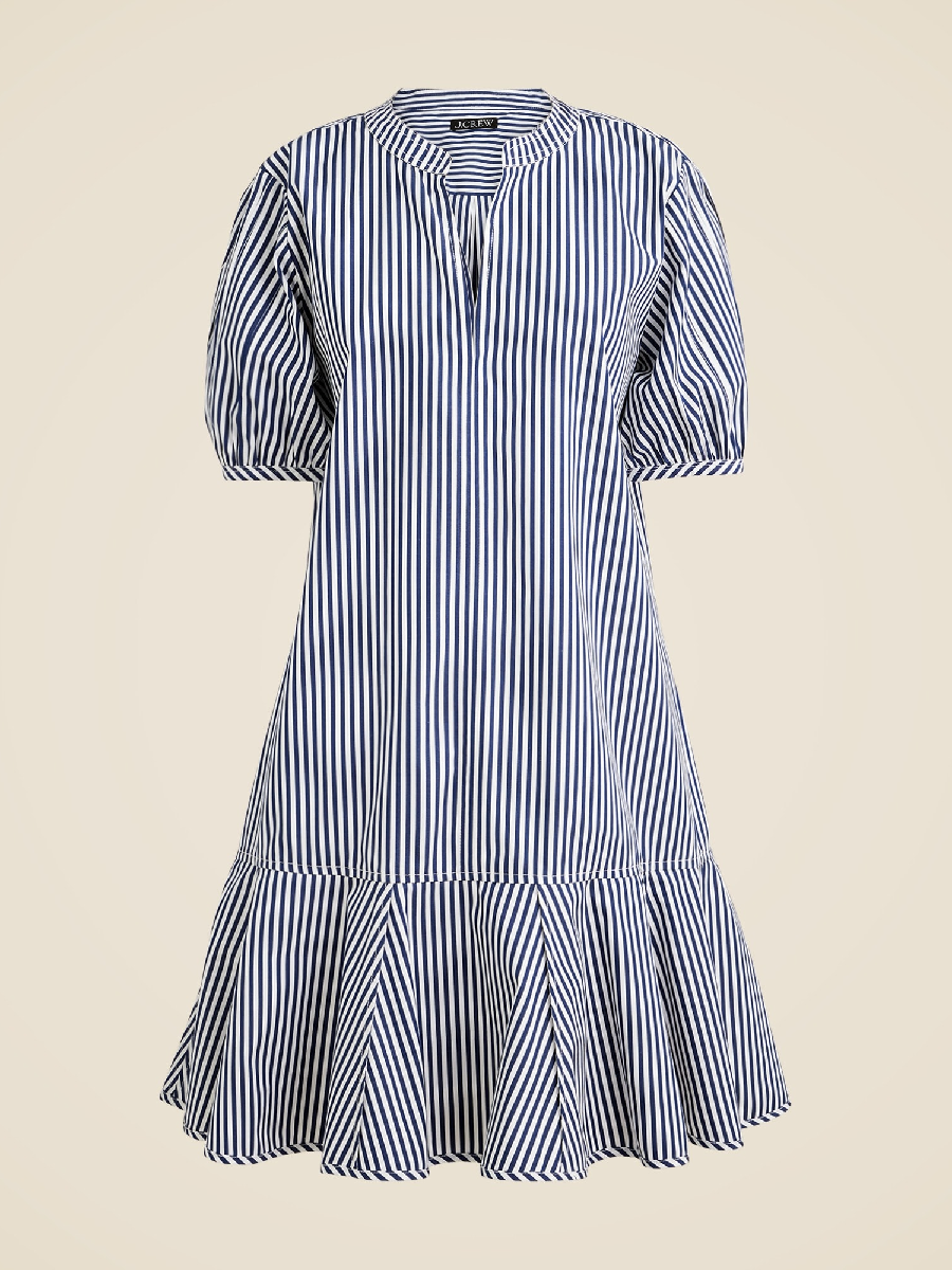 Mini Dress In Striped Cotton Poplin