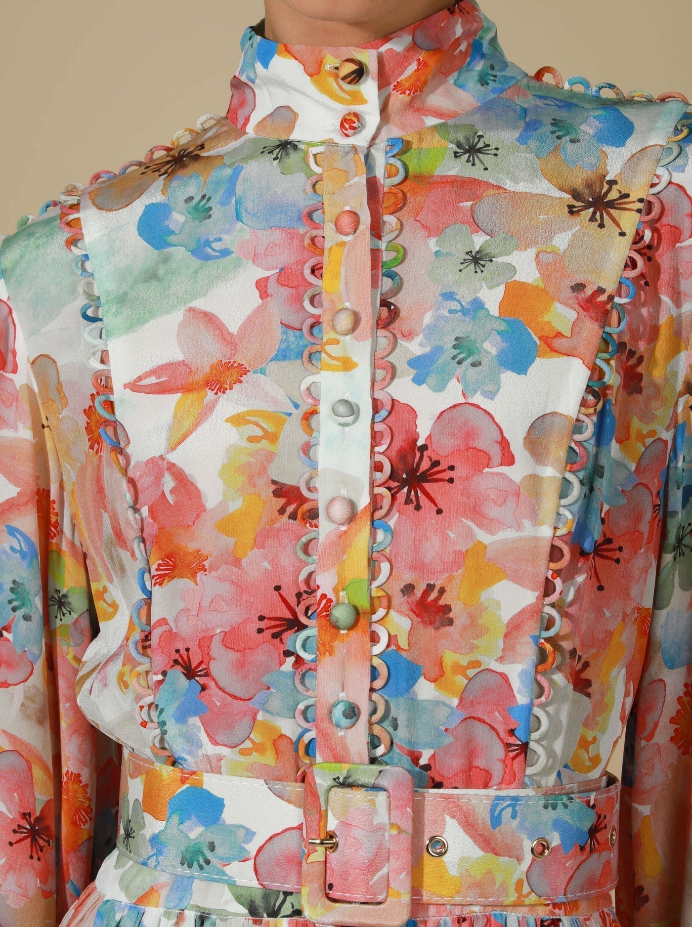 Elegant Retro Red Print Dress