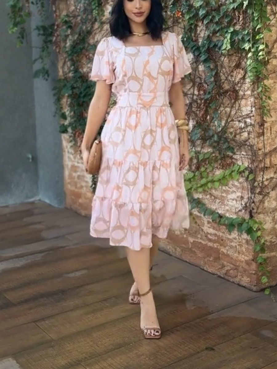 (⏰New Arrivals Promotion $20 OFF) Stylish Printed Short Sleeve Dress