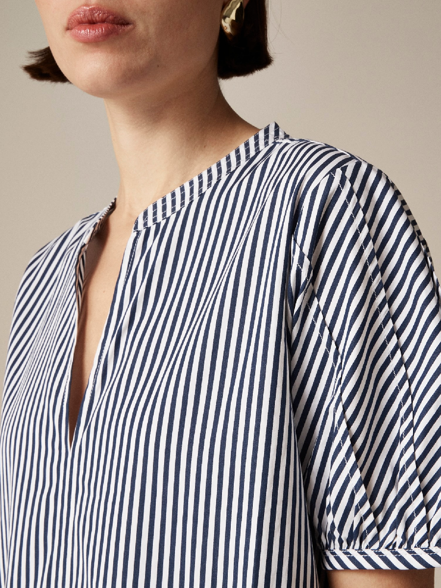 Mini Dress In Striped Cotton Poplin