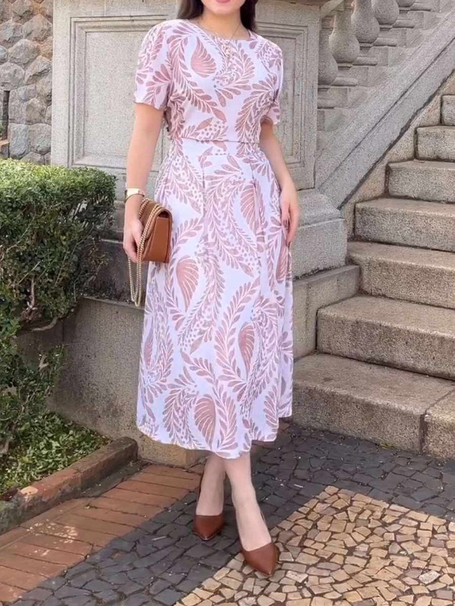 Classic Floral Printed Skirt Suit