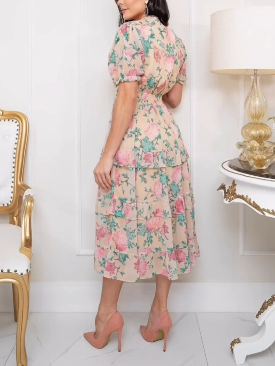 Chiffon Floral Midi Dress