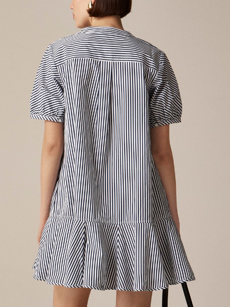 Mini Dress In Striped Cotton Poplin