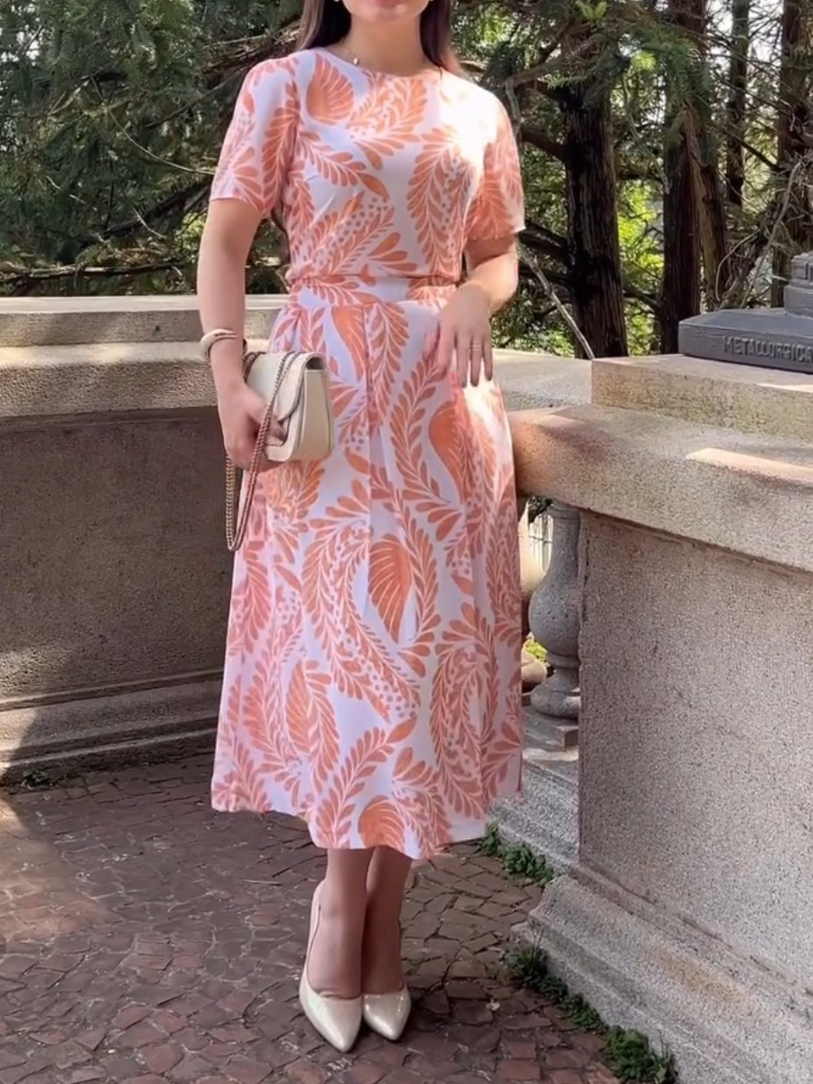 Classic Floral Printed Skirt Suit