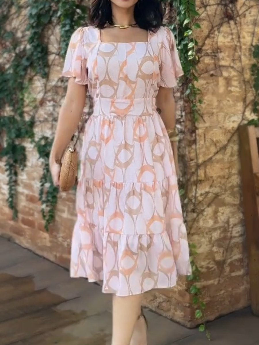 (⏰New Arrivals Promotion $20 OFF) Stylish Printed Short Sleeve Dress