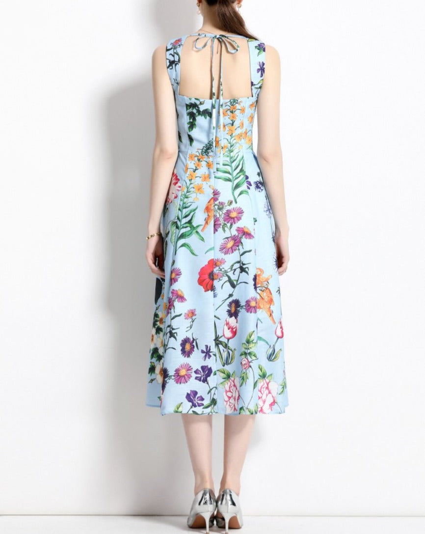 Floral Beaded Gown Dress