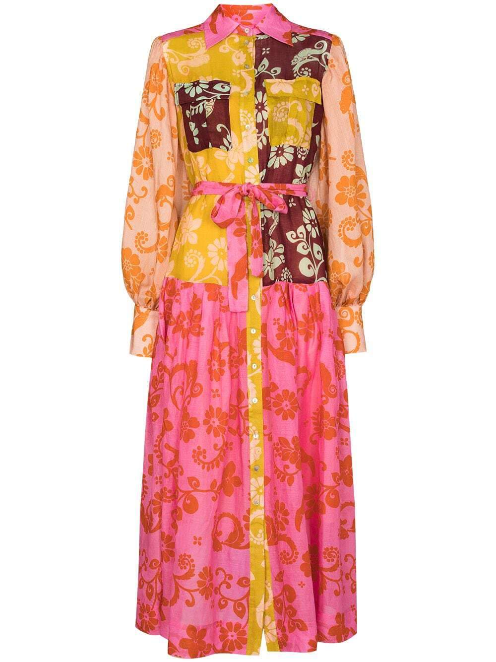 Luis Patchwork Midi Shirtdress