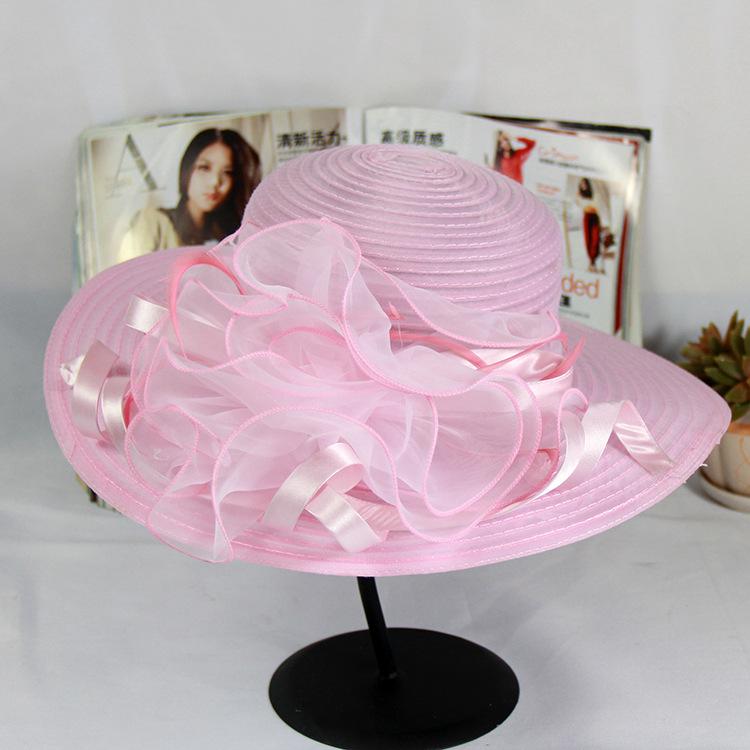 Spring summer mesh flower wedding hat