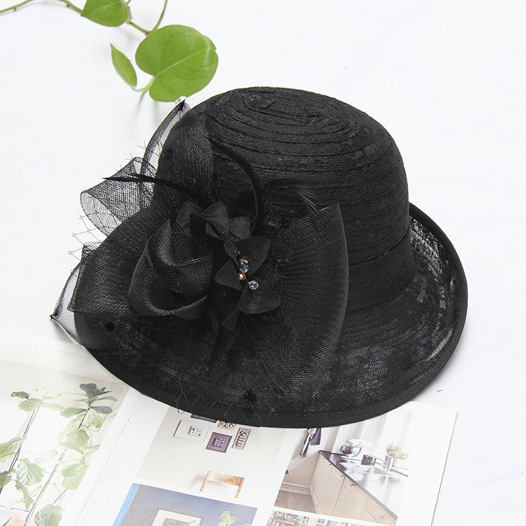 Temperament flower lace bowler hat