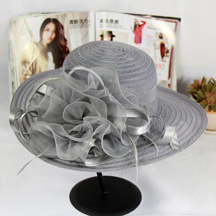 Spring summer mesh flower wedding hat