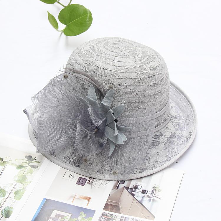 Temperament flower lace bowler hat