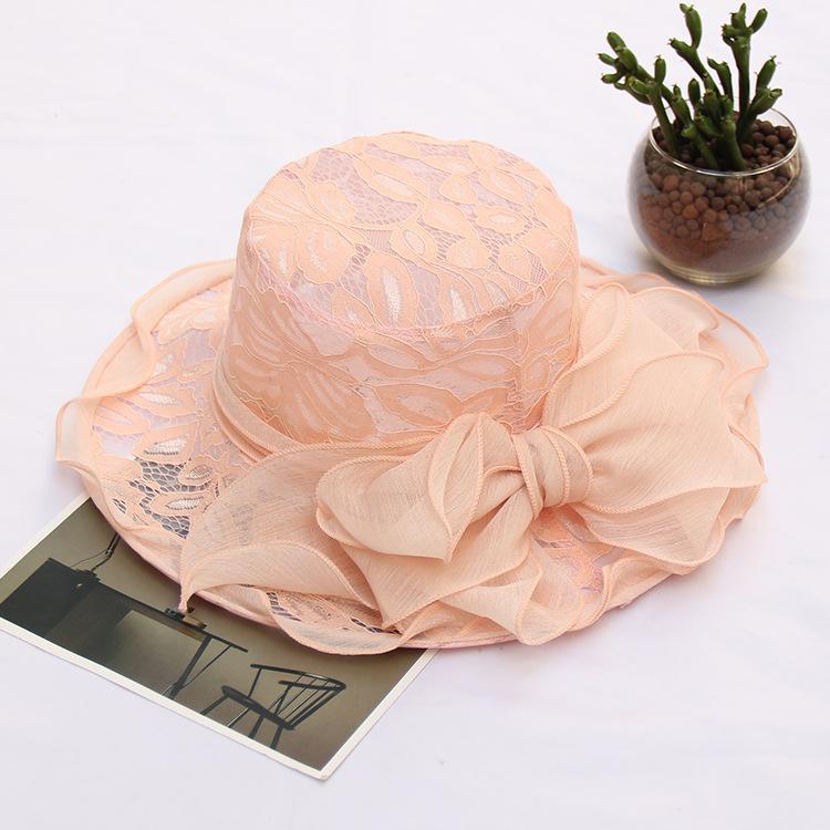 New Foldable Lace Bow Sun Hat