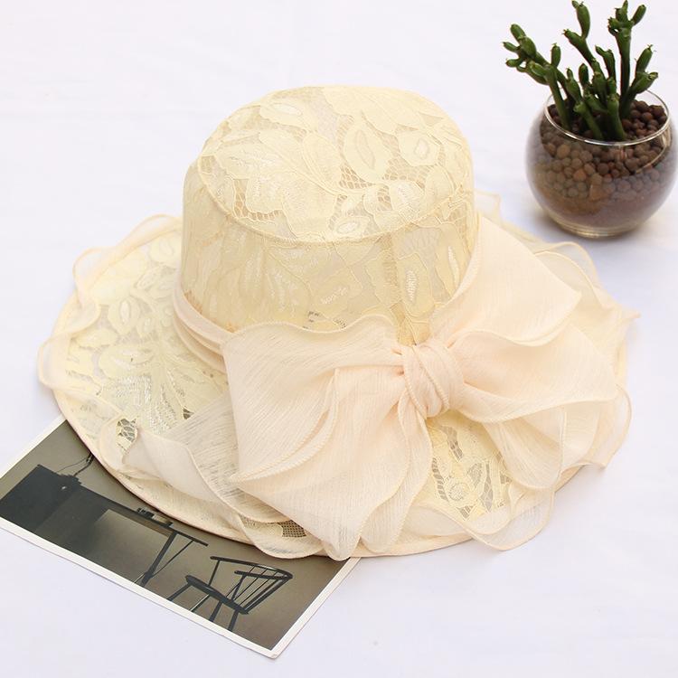 New Foldable Lace Bow Sun Hat