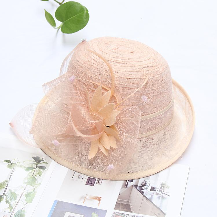 Temperament flower lace bowler hat