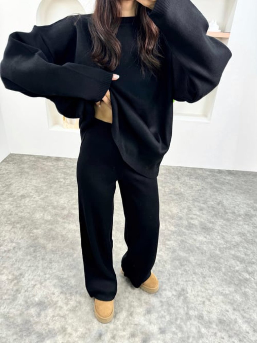 Autumn Crew Neck Knitted Two-Piece Set