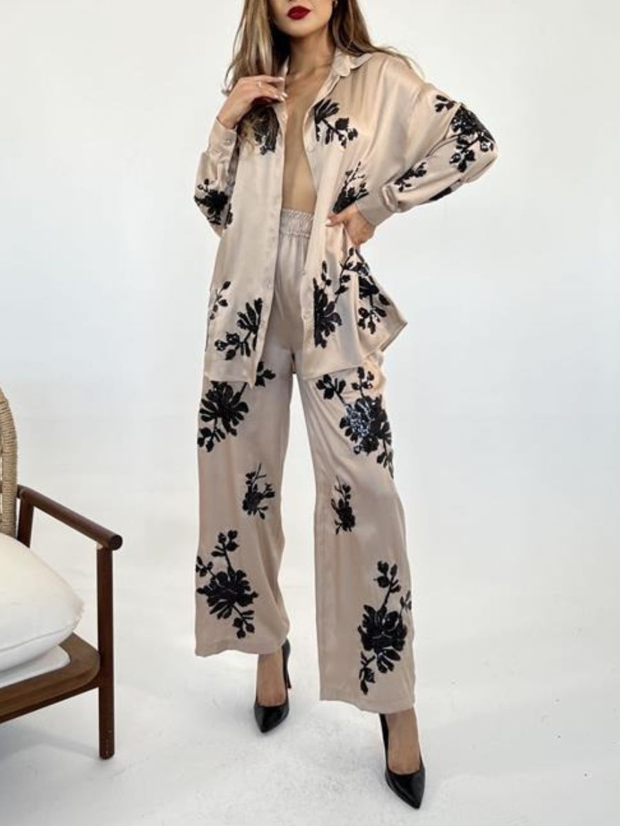 Loose Printed Fashionable Two-piece Set