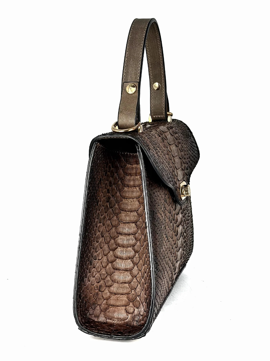 Brown Python Bag For Ladies