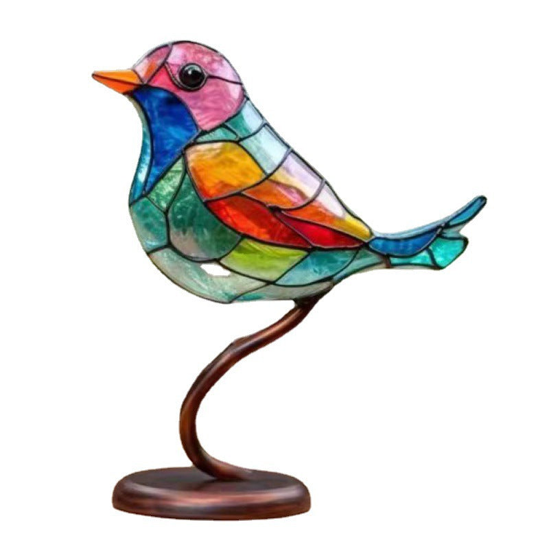 🎉Limited Time 49% OFF🌈Stained Glass Birds on Branch Desktop Ornaments 🕊️✨