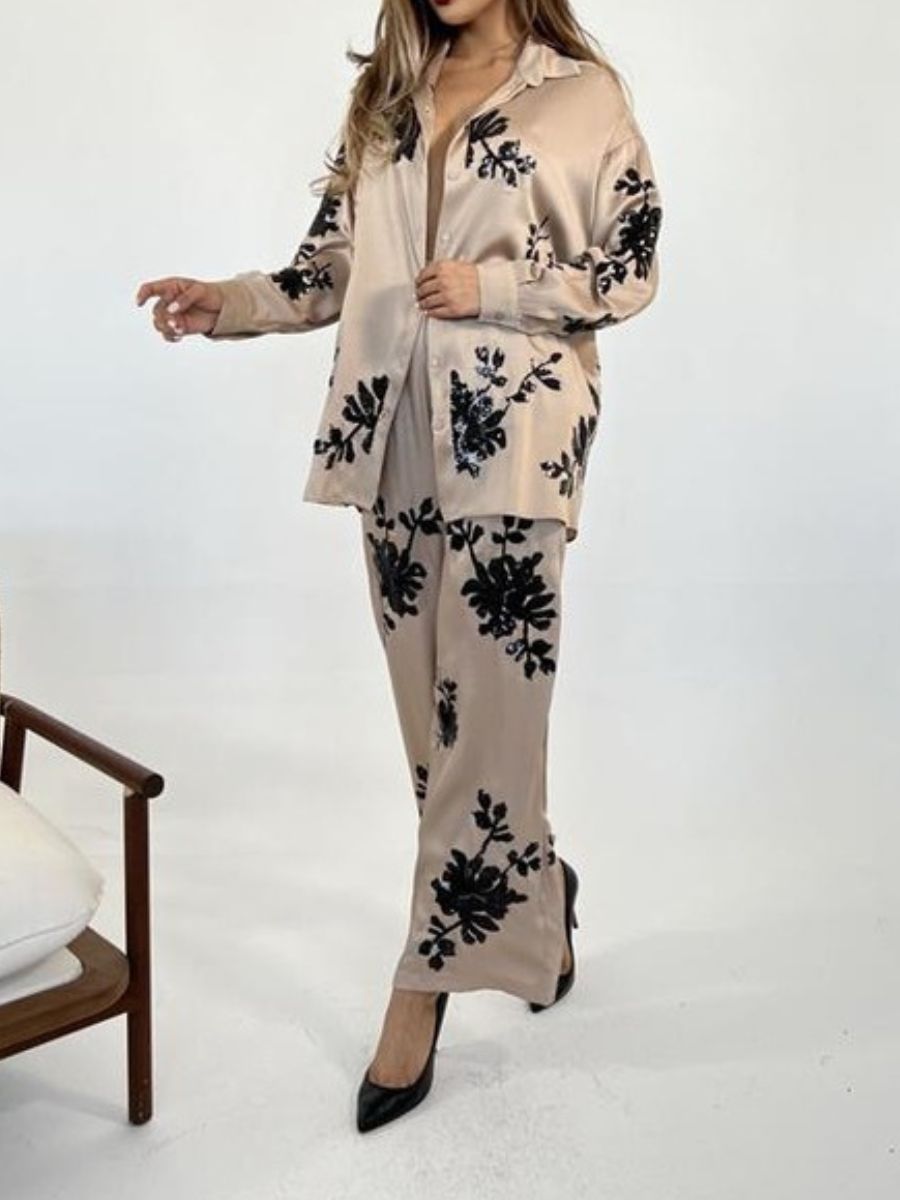 Loose Printed Fashionable Two-piece Set