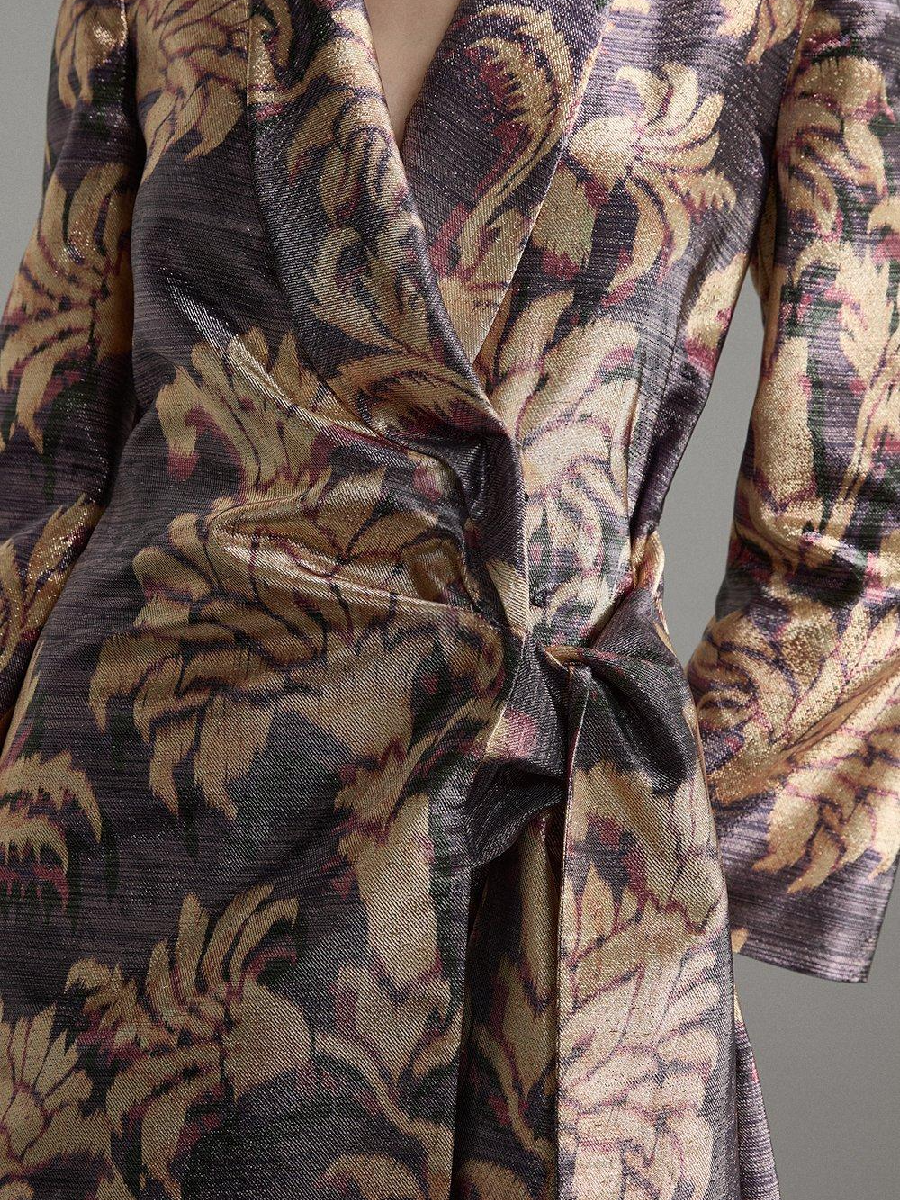 Metallic Floral Mini Dress