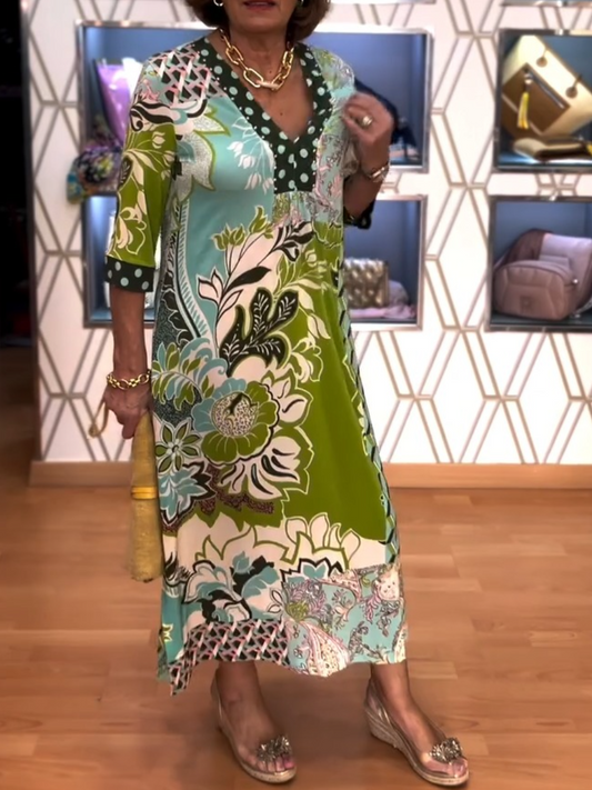Vibrant Petal Midi Dress