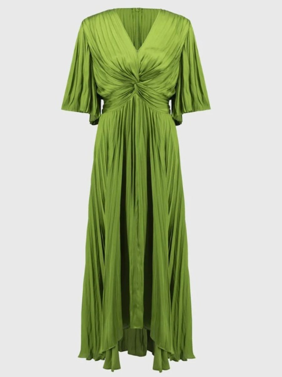 (🔥 Hot Sale 🔥) Pleated Satin Midi Dress