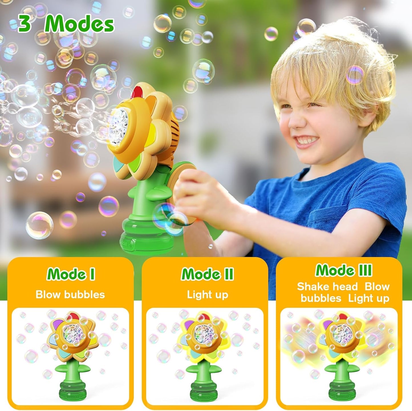 🎁Children's Day Pre-sale-50% OFF🔥Seven Color Flower Bubble Machine for Kids