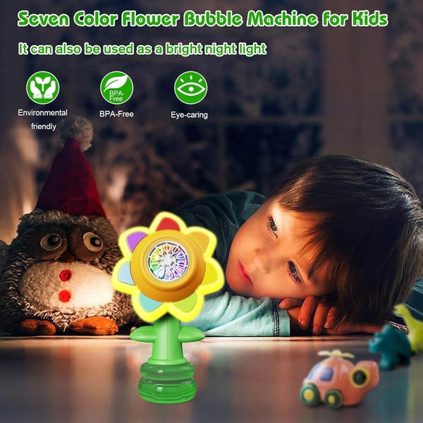 🎁Children's Day Pre-sale-50% OFF🔥Seven Color Flower Bubble Machine for Kids