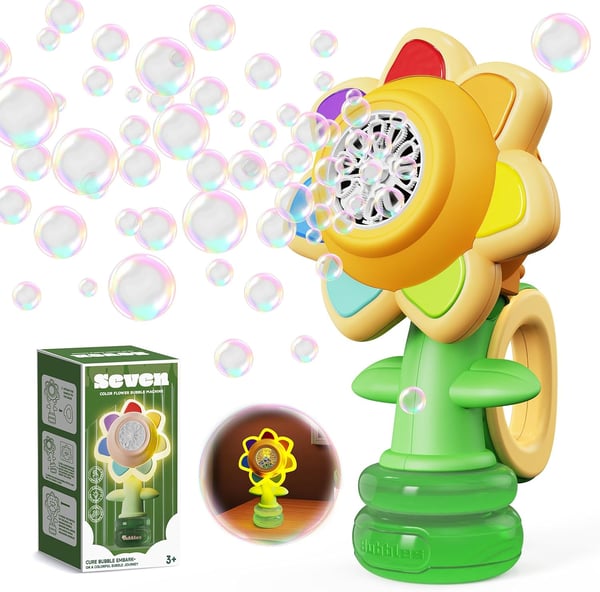 🎁Children's Day Pre-sale-50% OFF🔥Seven Color Flower Bubble Machine for Kids