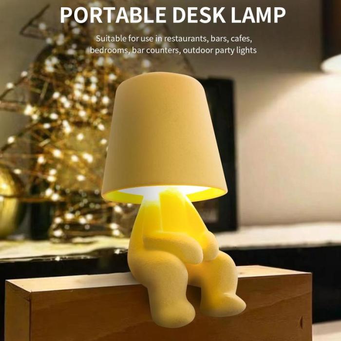 Creative Design Table Lamp, USB Rechargeable LED Night Light, 3-Way Dimmable Modern Night Light