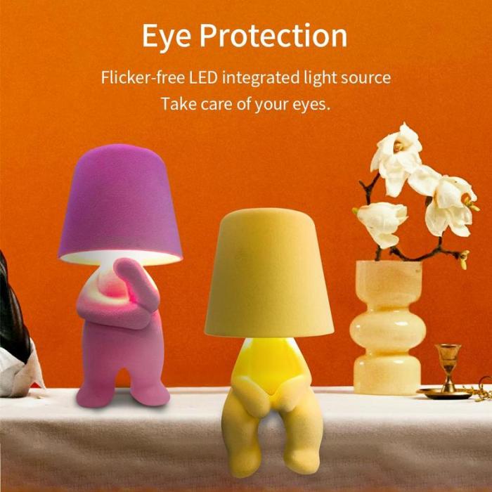 Creative Design Table Lamp, USB Rechargeable LED Night Light, 3-Way Dimmable Modern Night Light