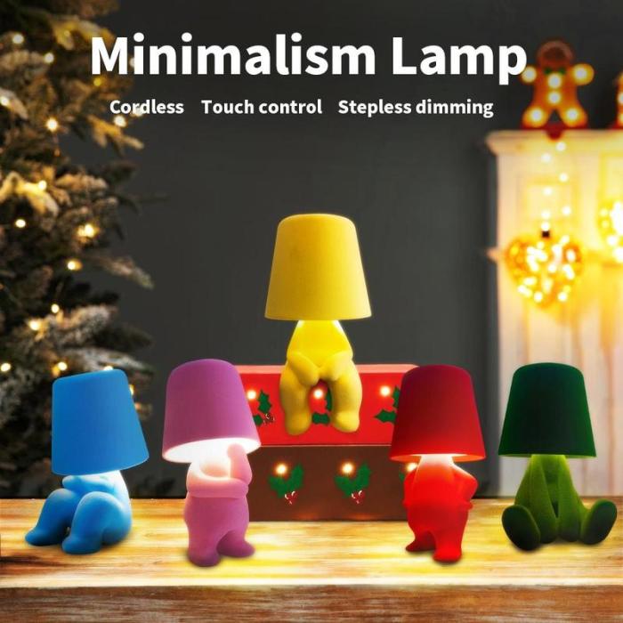 Creative Design Table Lamp, USB Rechargeable LED Night Light, 3-Way Dimmable Modern Night Light