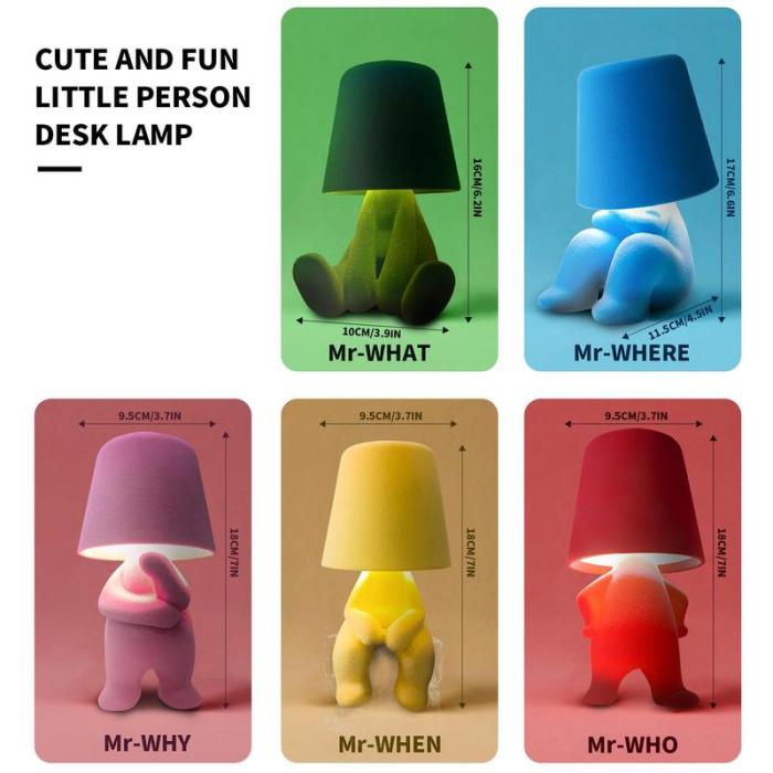 Creative Design Table Lamp, USB Rechargeable LED Night Light, 3-Way Dimmable Modern Night Light