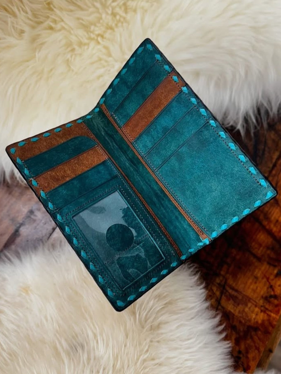 Full Floral Tooled Long Wallet