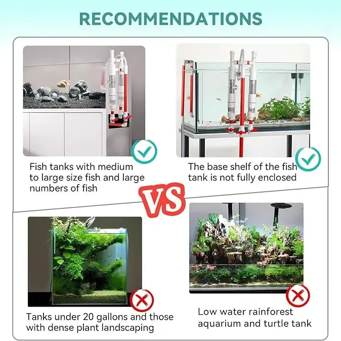 🐟Aquarium Fish Waste Collector, Fish Tank Siphon Filtration System🐋